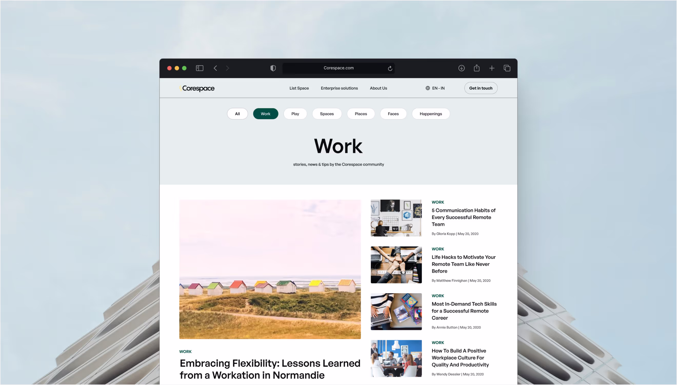 magazene page with image in background