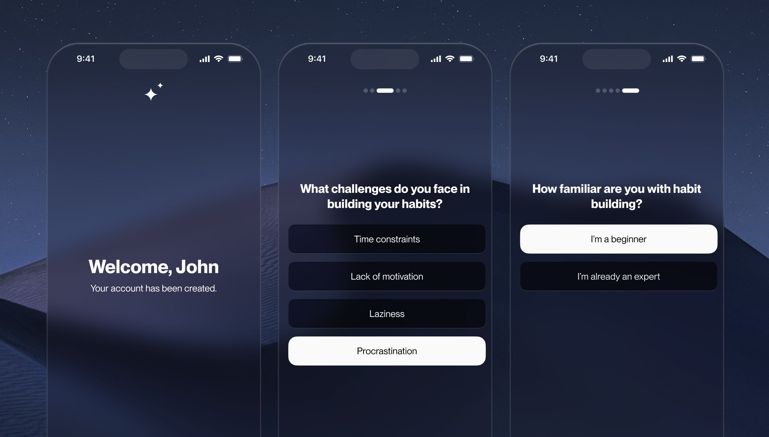 onboarding screens
